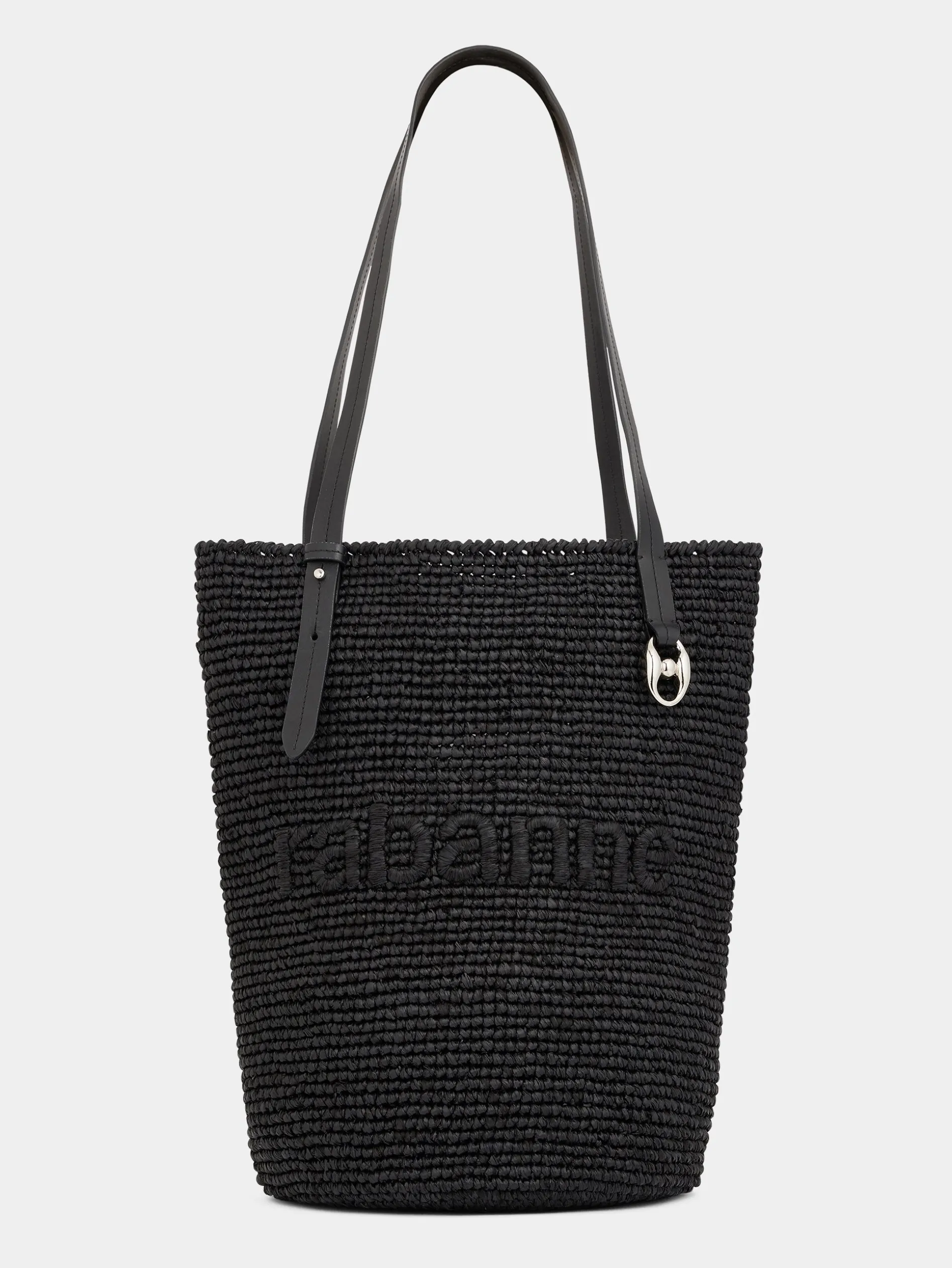 Sale Sac cabas en raphia noir avec logo Sacs Porté Épaule