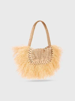 Best Sale Sac moon 1969 à franges en raphia naturel Sacs Porté Épaule | Le Sac 1969