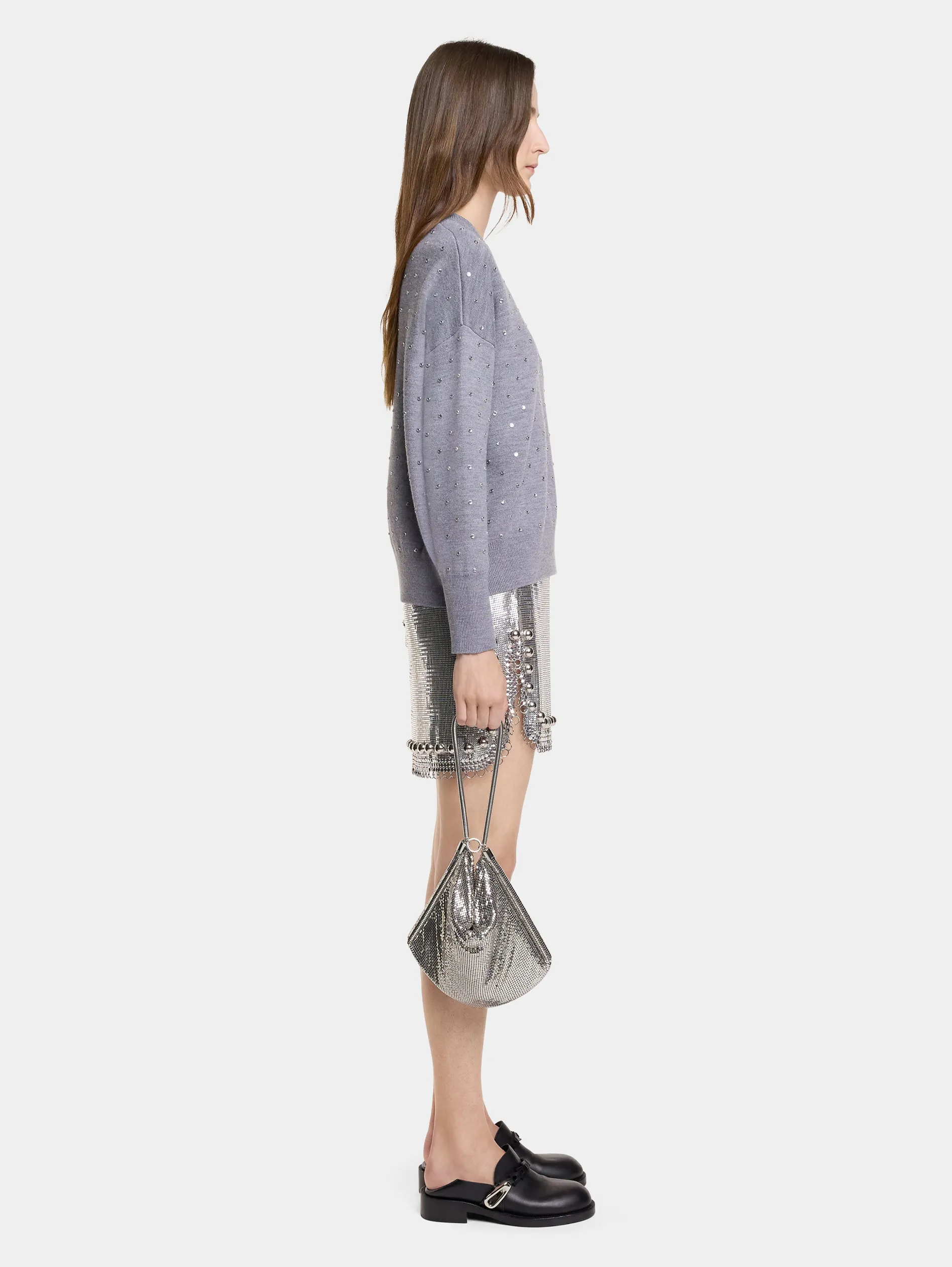 Clearance Sac pochette cotte de maille argentée Sacs De Soirée | Sacs Porté Épaule