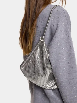 Clearance Sac pochette cotte de maille argentée Sacs De Soirée | Sacs Porté Épaule