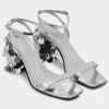 Outlet Sandales à talons pastilles sparkle argent Sélection De Soirée | Chaussures