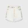 Cheap Short brodé en denim blanc cassé Denim | Pantalons