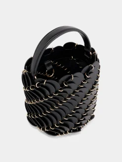 Cheap Small Black bucket Paco bag in leather Les Sacs Paco En Cuir | Sacs Porté Épaule