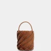 Clearance Small Cognac bucket Paco bag in leather Les Sacs Paco En Cuir | Sacs Porté Épaule