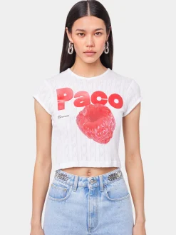 Store TEE-SHIRT CROP EN JERSEY POINTELLE Petits Cadeaux