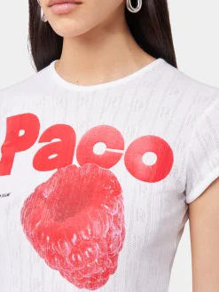 Store TEE-SHIRT CROP EN JERSEY POINTELLE Petits Cadeaux