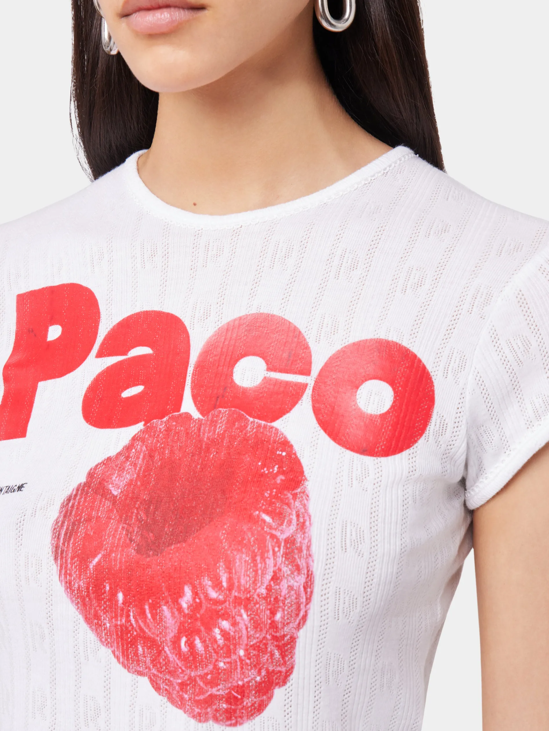 Store TEE-SHIRT CROP EN JERSEY POINTELLE Petits Cadeaux