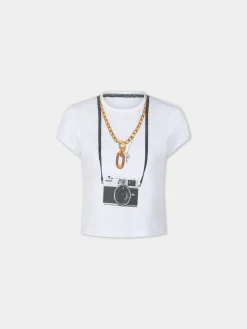 Hot TEE-SHIRT CROPPED EN COTON IMPRIMé Hauts