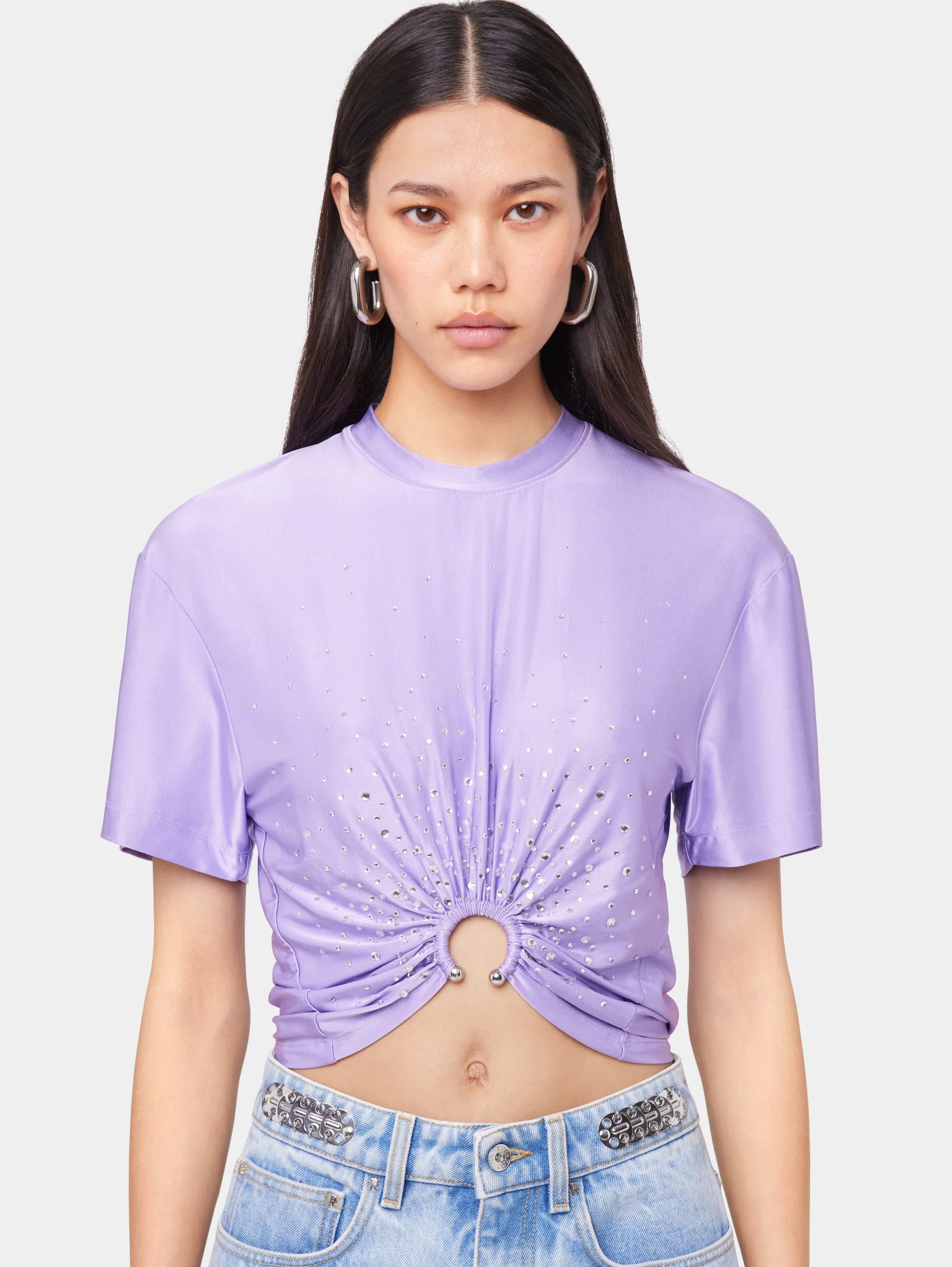 Clearance TEE-SHIRT PIERCING LAVANDE EN JERSEY Sélection De Soirée