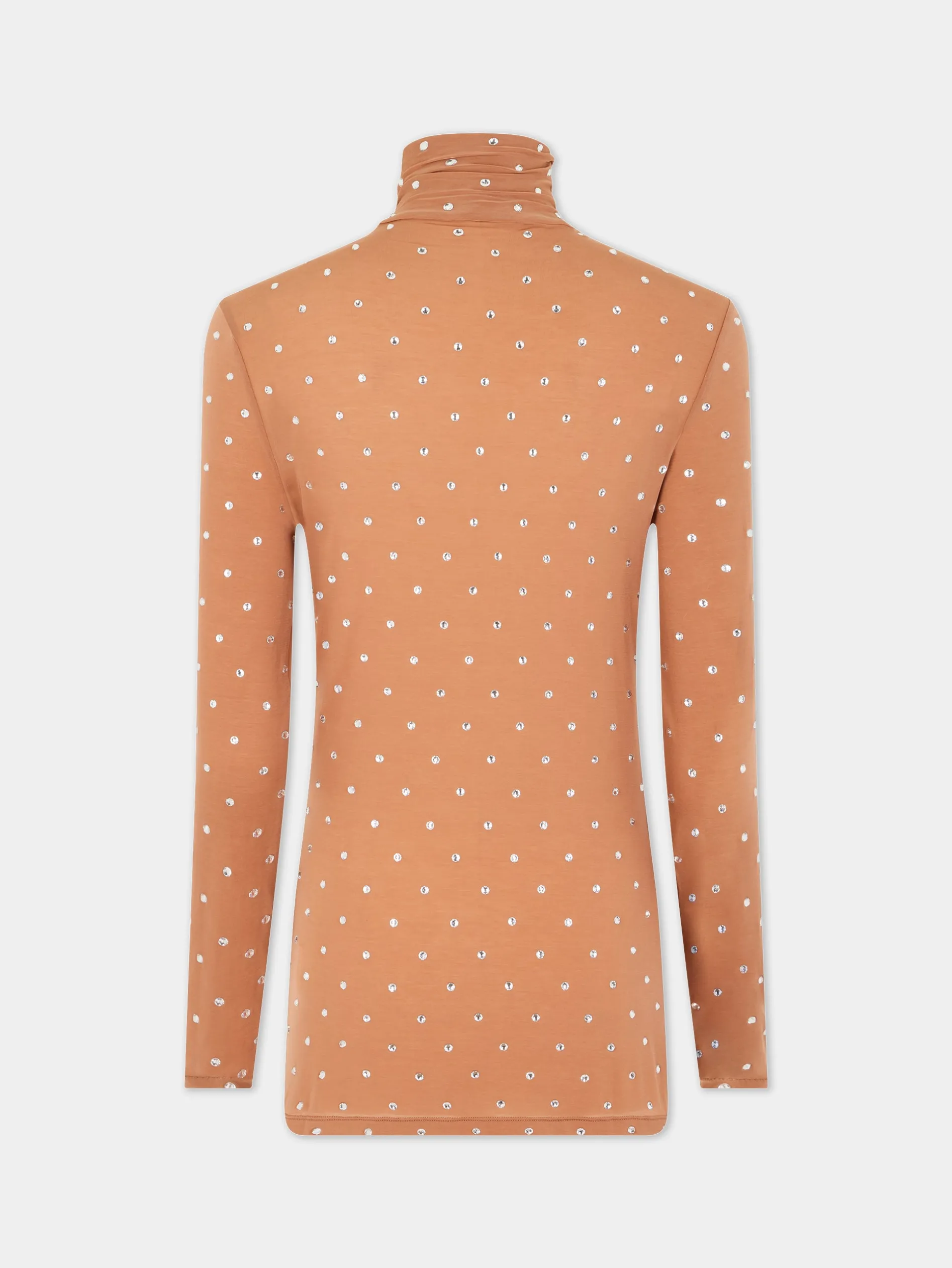 New Top à col roulé caramel avec cristaux Hauts