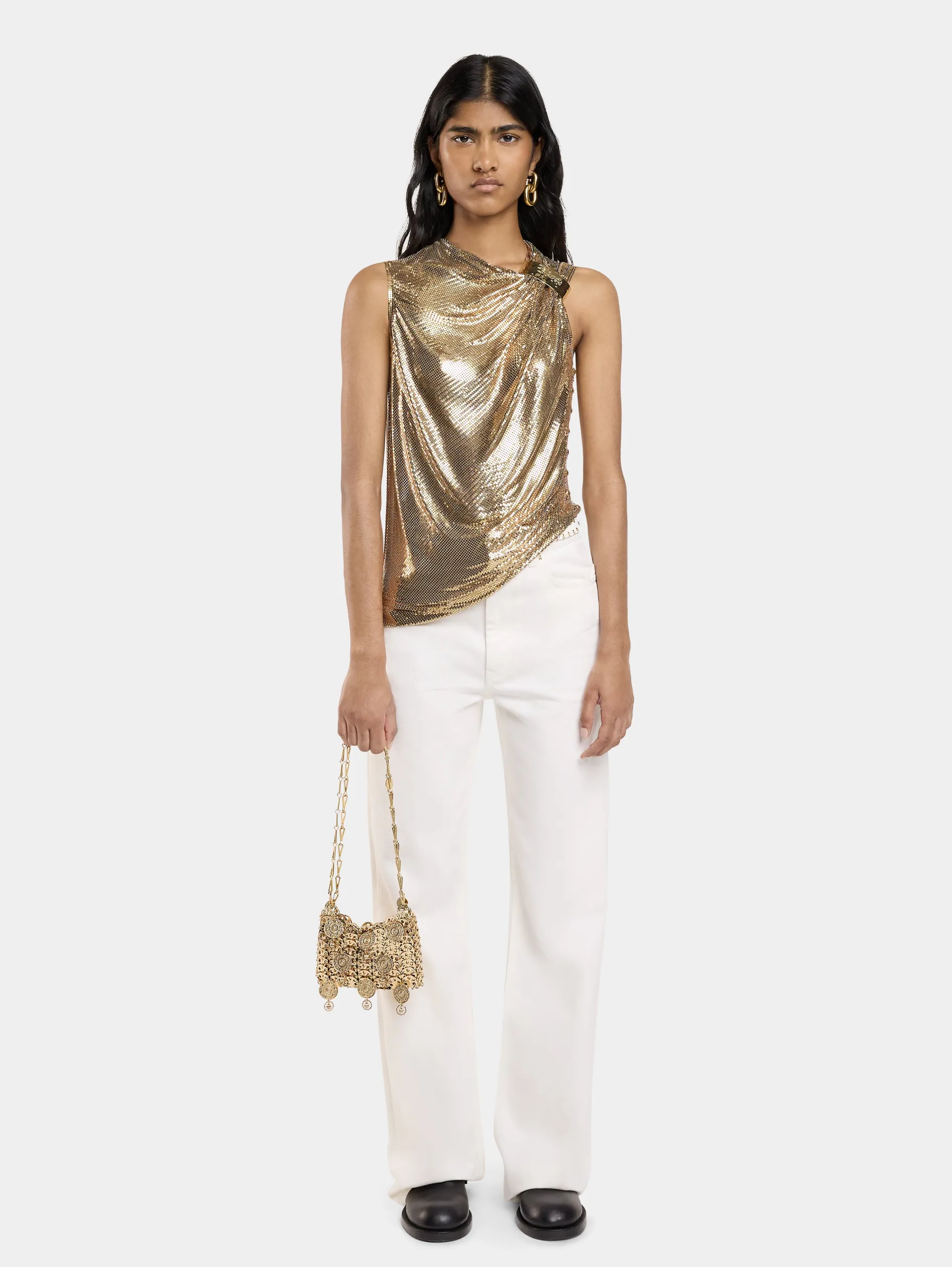 Online TOP ASYMETRIQUE DRAPé EN MESH Hauts