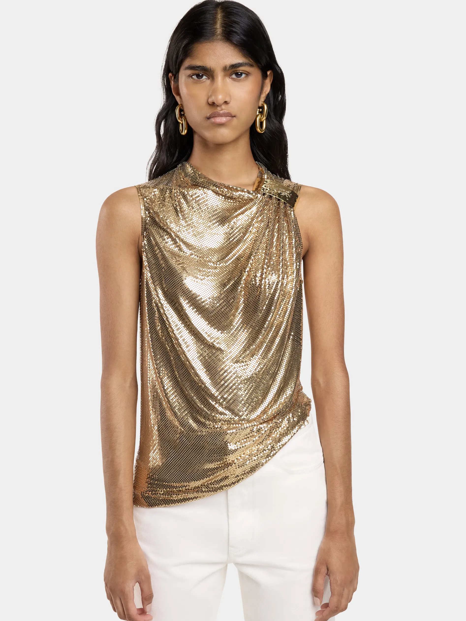 Online TOP ASYMETRIQUE DRAPé EN MESH Hauts