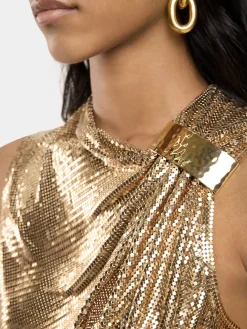 Online TOP ASYMETRIQUE DRAPé EN MESH Hauts