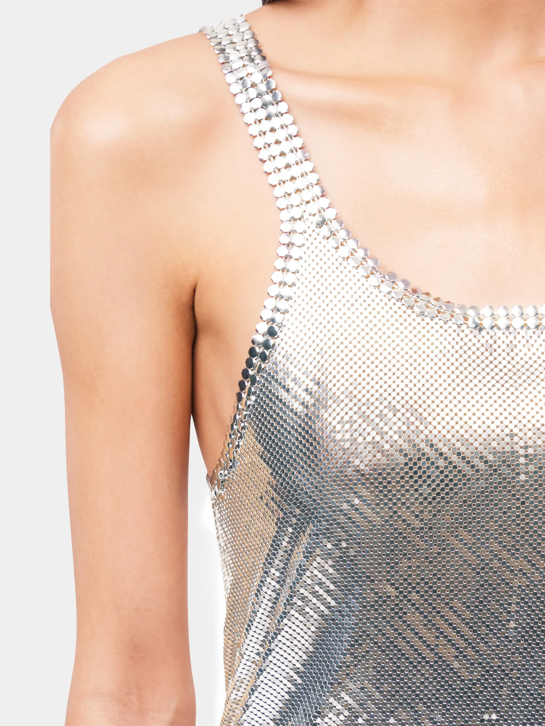 Hot Top asymétrique en côte de maille à franges métalliques Hauts