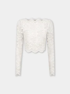 Best Sale TOP CROP ivoire EN dentelle Sélection De Soirée | Hauts