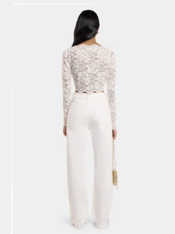 Best Sale TOP CROP ivoire EN dentelle Sélection De Soirée | Hauts