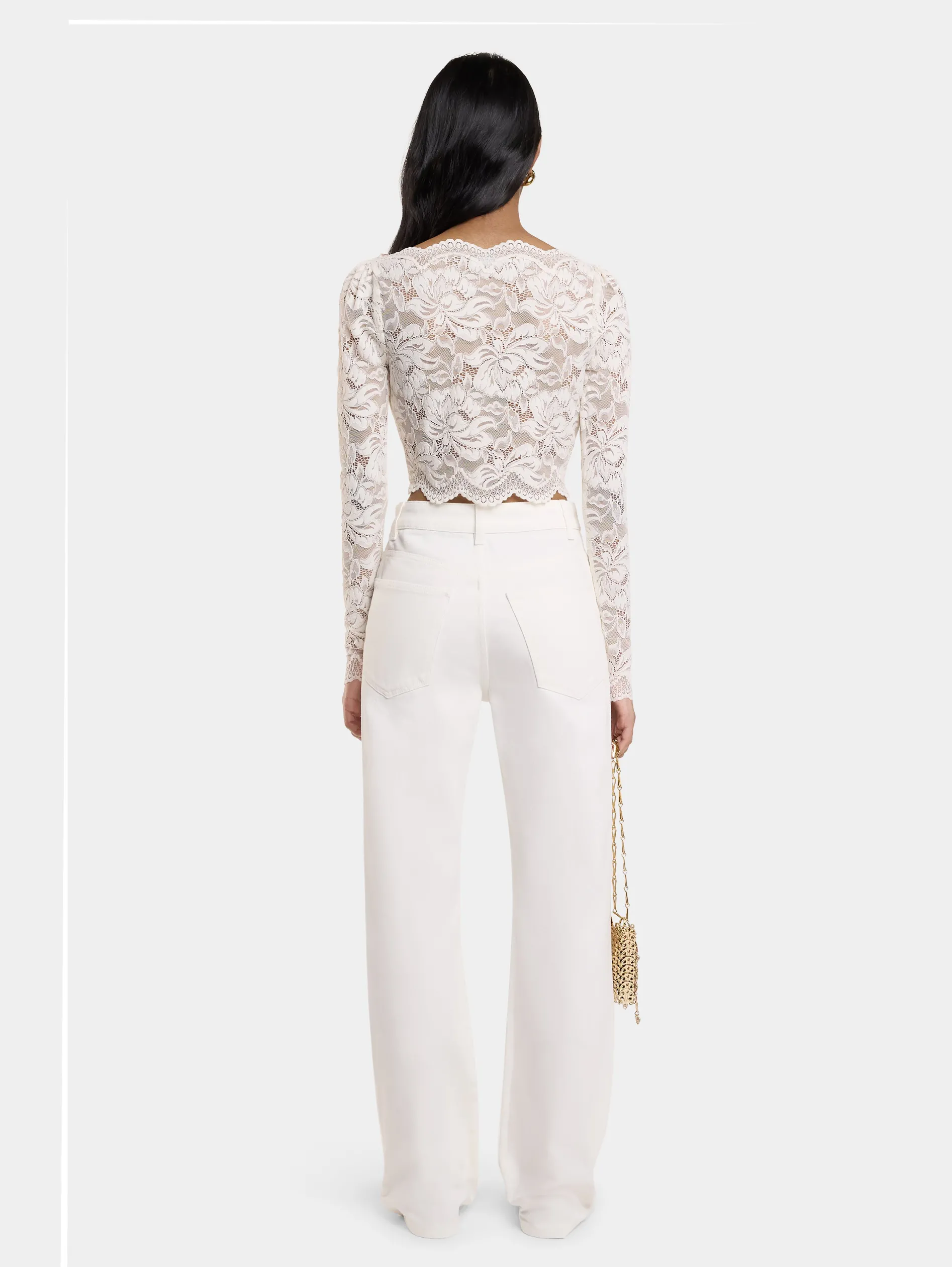 Best Sale TOP CROP ivoire EN dentelle Sélection De Soirée | Hauts
