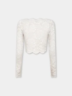 Best Sale TOP CROP ivoire EN dentelle Sélection De Soirée | Hauts