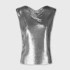 Cheap Top dans une mini-maille argentée Hauts