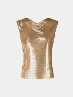 Cheap Top dans une mini-maille dorée Sélection De Soirée | Hauts