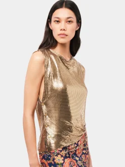 Cheap Top dans une mini-maille dorée Sélection De Soirée | Hauts