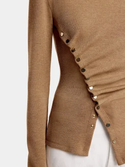 Best Sale TOP DRAPé PRESSION EN LAINE Maille | Hauts
