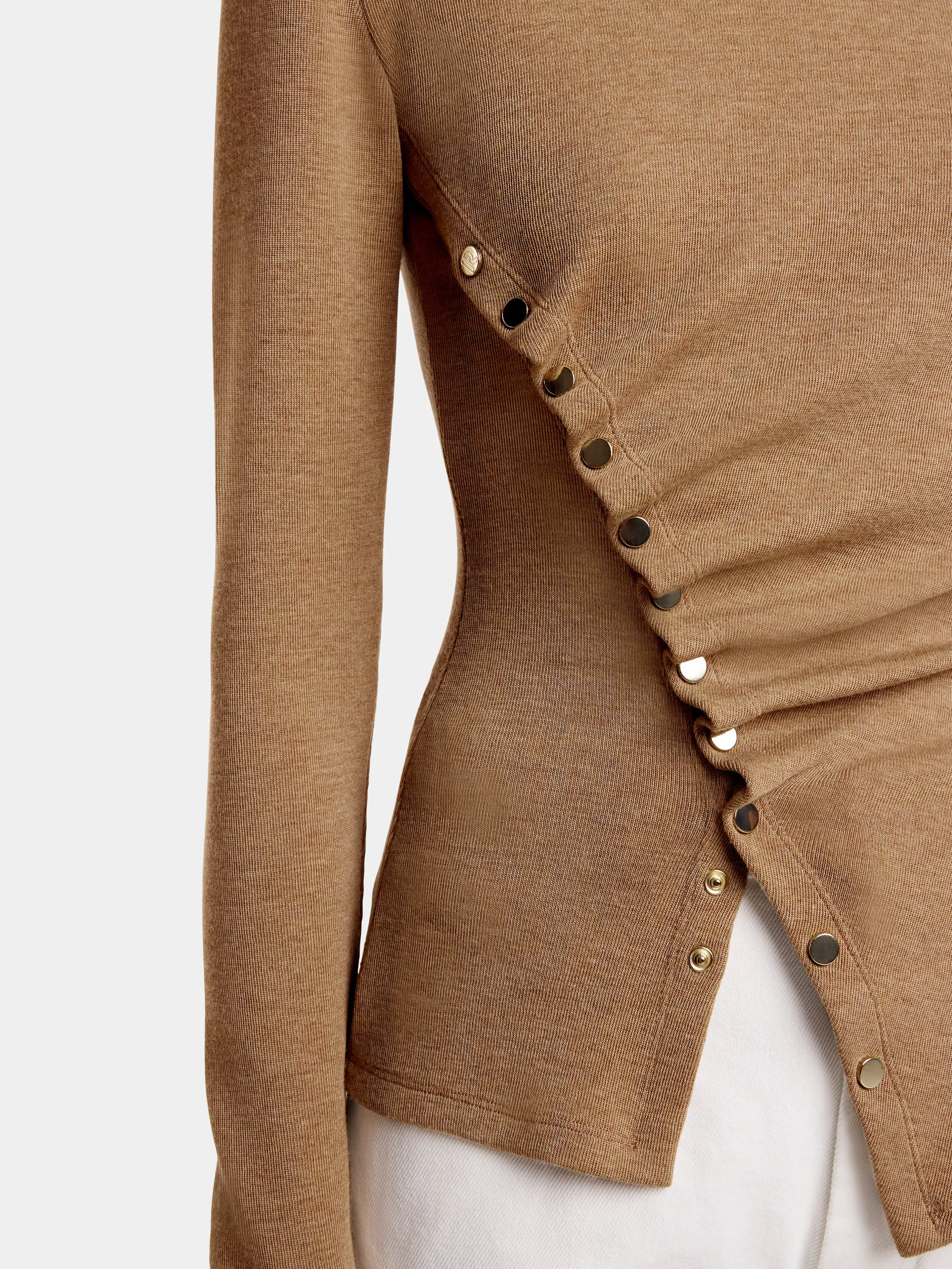 Best Sale TOP DRAPé PRESSION EN LAINE Maille | Hauts
