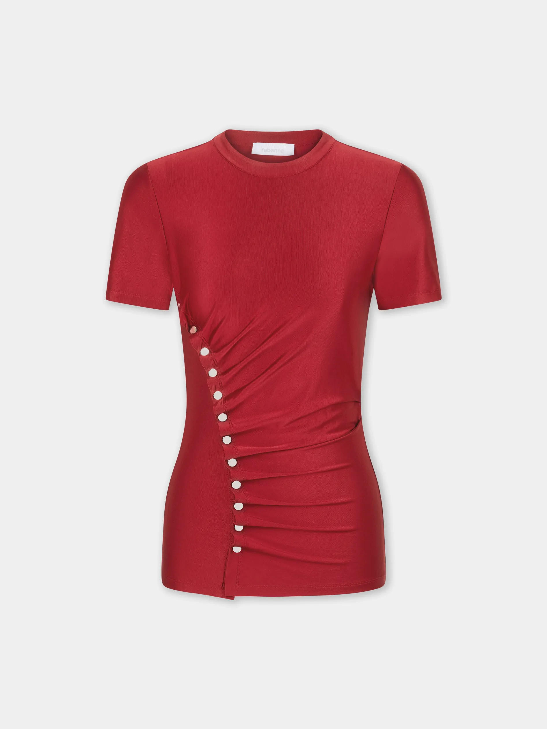 Discount TOP MANCHES COURTES DRAPE EN JERSEY Sélection De Soirée | Petits Cadeaux