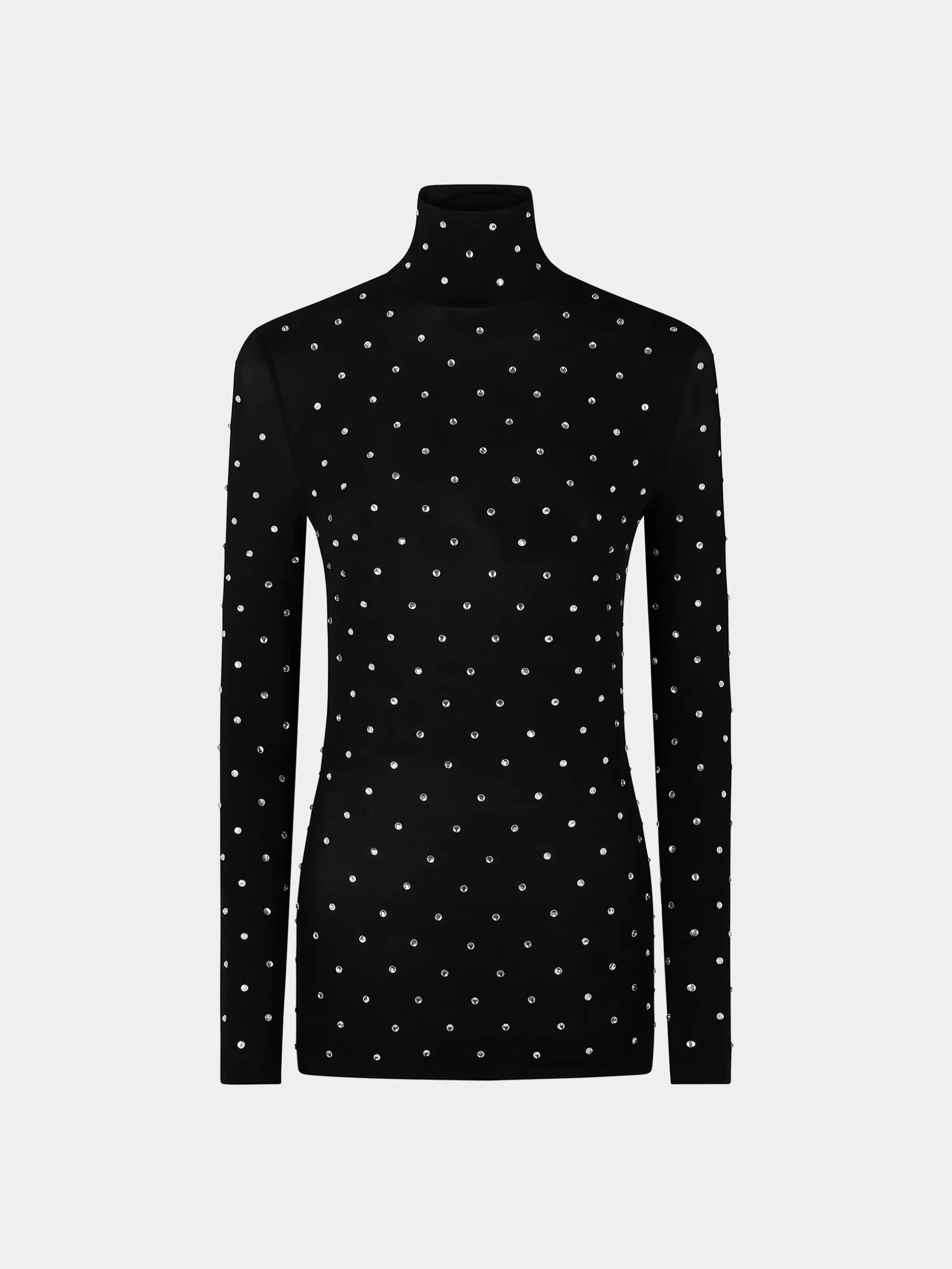Discount TOP NOIR EN JERSEY SECONDE PEAU ORNÉ DE CRISTAUX Hauts