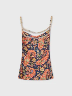 Best Top nuisette à motif à détail de chaîne