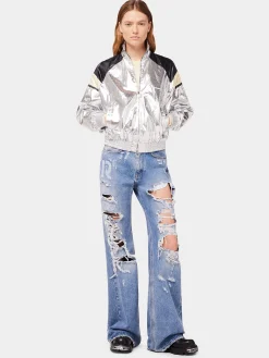 Discount Veste argentée à col roulé Vestes