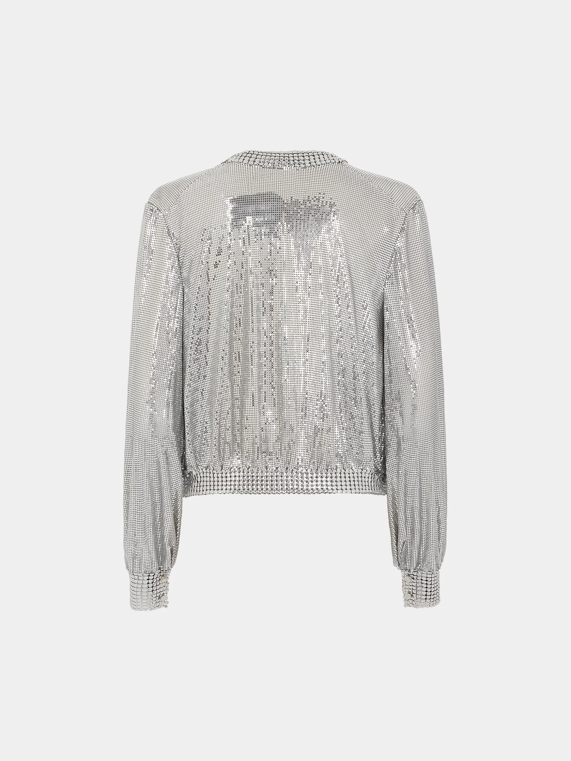New Veste bomber en maille argentée Vestes | Maille