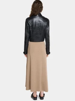 Cheap VESTE COURTE EN CUIR EMBOSSé CROCODILE Vestes