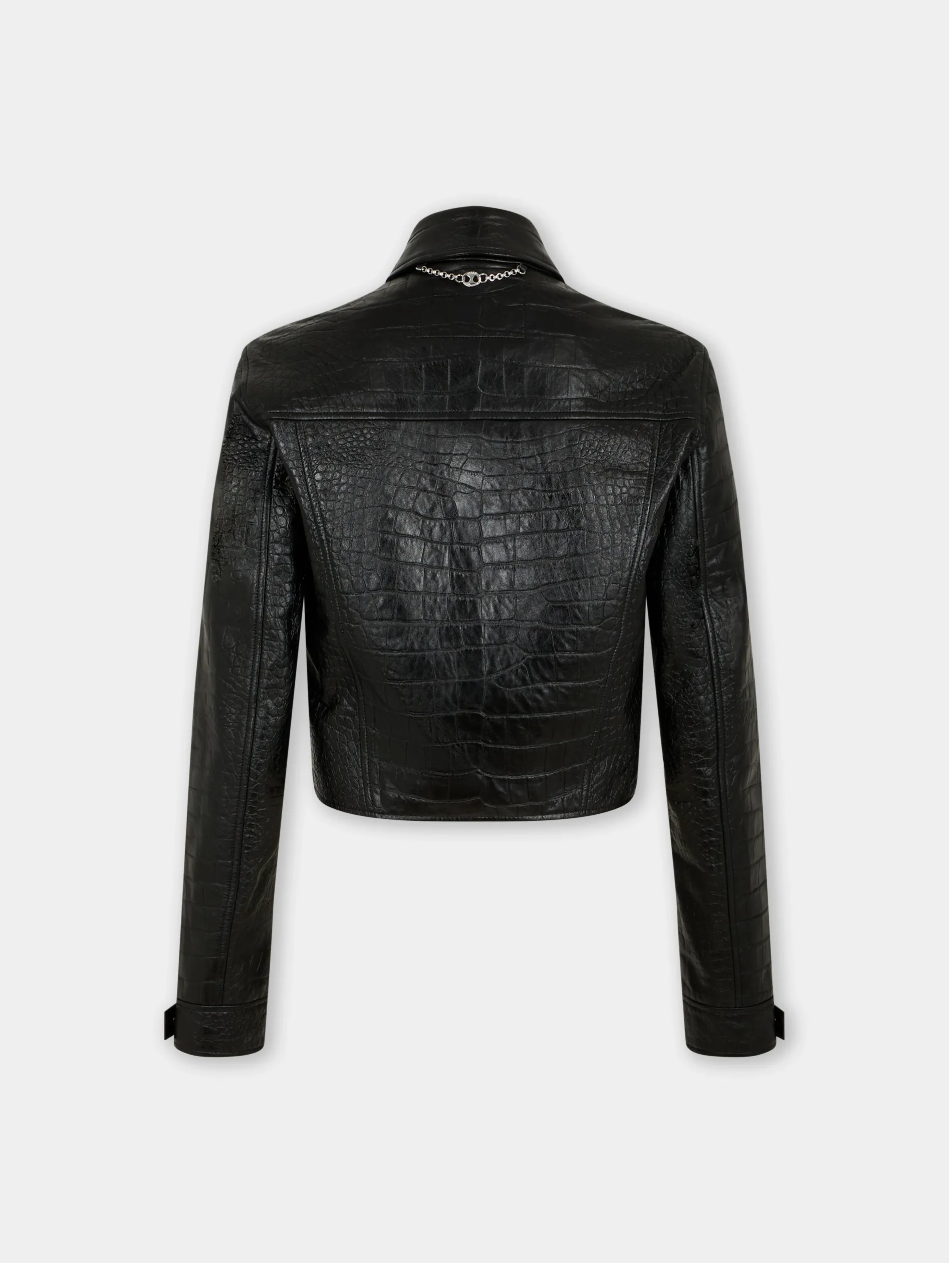 Cheap VESTE COURTE EN CUIR EMBOSSé CROCODILE Vestes