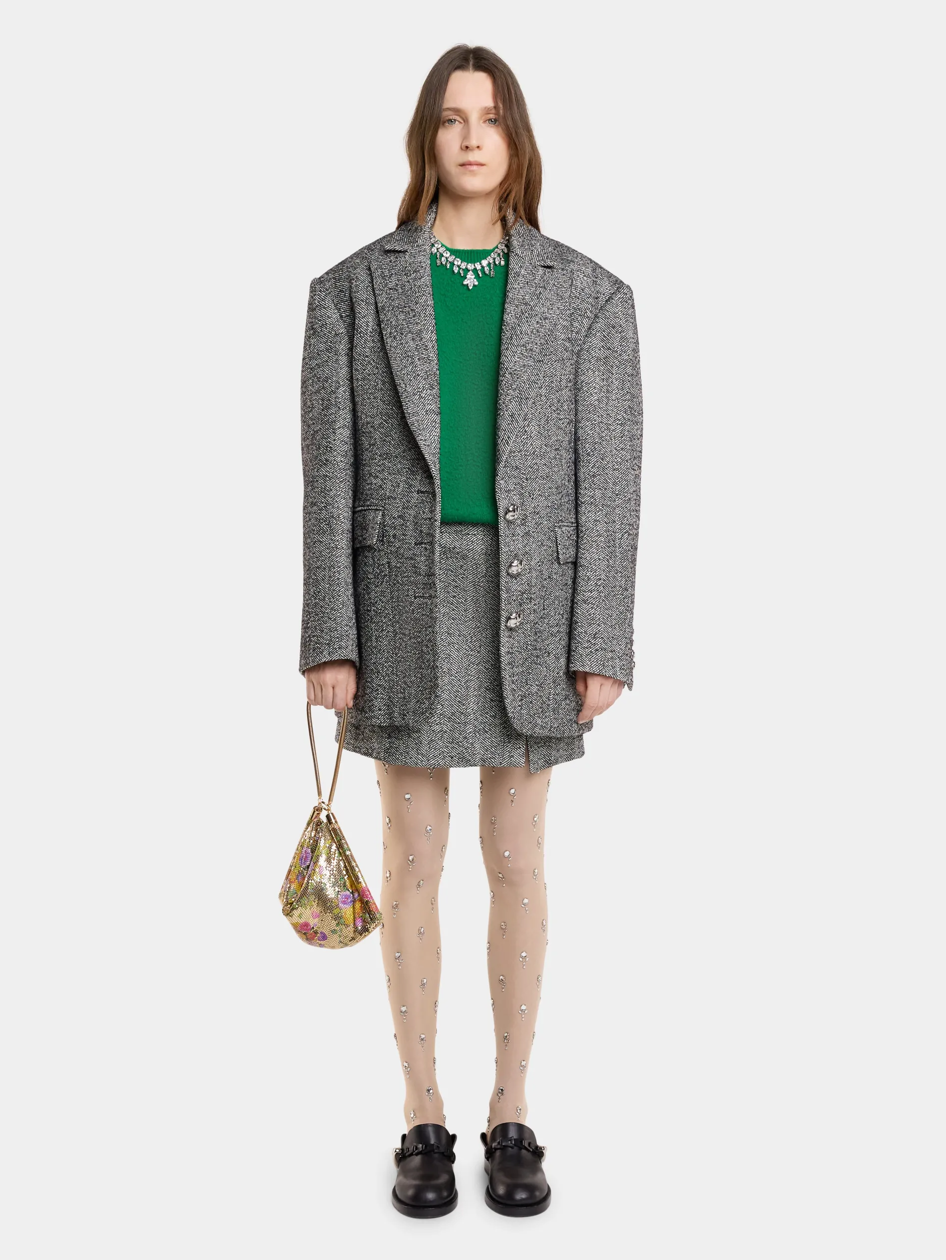 Best Sale VESTE LONGUE EN LAINAGE CHEVRONS Vestes | Maille