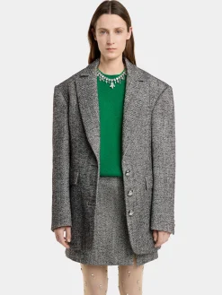 Best Sale VESTE LONGUE EN LAINAGE CHEVRONS Vestes | Maille